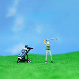 Maxbell 4Pcs 1:64 Scale Miniature Golfer Figures Ornaments Painted Tiny People Model without Bag