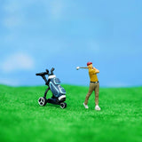 Maxbell 4Pcs 1:64 Scale Miniature Golfer Figures Ornaments Painted Tiny People Model without Bag