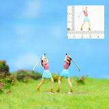 Maxbell 4Pcs 1:64 Scale Miniature Golfer Figures Ornaments Painted Tiny People Model with Bag