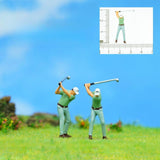 Maxbell 4Pcs 1:64 Scale Miniature Golfer Figures Ornaments Painted Tiny People Model with Bag
