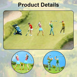 Maxbell 4Pcs 1:64 Scale Miniature Golfer Figures Ornaments Painted Tiny People Model with Bag