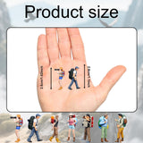 Maxbell 1/64 Scale Miniature Figures Outdoor Hiking Decoration Micro Landscape Decor 3pcs