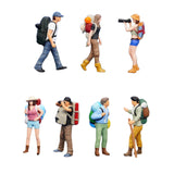 Maxbell 1/64 Scale Miniature Figures Outdoor Hiking Decoration Micro Landscape Decor 3pcs