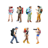 Maxbell 1/64 Scale Miniature Figures Outdoor Hiking Decoration Micro Landscape Decor 3pcs