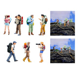 Maxbell 1/64 Scale Miniature Figures Outdoor Hiking Decoration Micro Landscape Decor 3pcs