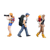 Maxbell 1/64 Scale Miniature Figures Outdoor Hiking Decoration Micro Landscape Decor 3pcs