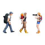 Maxbell 1/64 Scale Miniature Figures Outdoor Hiking Decoration Micro Landscape Decor 3pcs