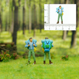 Maxbell 1/64 Scale Miniature Figures Outdoor Hiking Decoration Micro Landscape Decor 4pcs