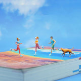 Maxbell 3x 1:64 Scale Miniature Figures Running Tiny Small Miniature Scene Figurines