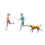 Maxbell 3x 1:64 Scale Miniature Figures Running Tiny Small Miniature Scene Figurines