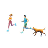 Maxbell 3x 1:64 Scale Miniature Figures Running Tiny Small Miniature Scene Figurines