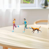 Maxbell 3x 1:64 Scale Miniature Figures Running Tiny Small Miniature Scene Figurines