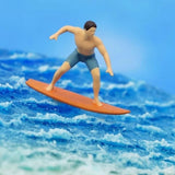 Maxbell 1/64 Miniature Surfing Figure Collectibles Layout Props Painted Beach Surfer Style A