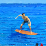 Maxbell 1/64 Miniature Surfing Figure Collectibles Layout Props Painted Beach Surfer Style A