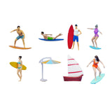Maxbell 1/64 Miniature Surfing Figure Collectibles Layout Props Painted Beach Surfer Style A