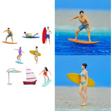 Maxbell 1/64 Miniature Surfing Figure Collectibles Layout Props Painted Beach Surfer Style A