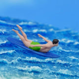 Maxbell 1/64 Miniature Surfing Figure Collectibles Layout Props Painted Beach Surfer Style B