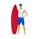 Maxbell 1/64 Miniature Surfing Figure Collectibles Layout Props Painted Beach Surfer Style C