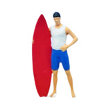 Maxbell 1/64 Miniature Surfing Figure Collectibles Layout Props Painted Beach Surfer Style C