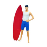 Maxbell 1/64 Miniature Surfing Figure Collectibles Layout Props Painted Beach Surfer Style C