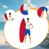 Maxbell 1/64 Miniature Surfing Figure Collectibles Layout Props Painted Beach Surfer Style C