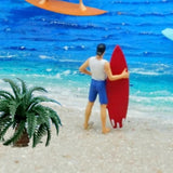 Maxbell 1/64 Miniature Surfing Figure Collectibles Layout Props Painted Beach Surfer Style C