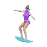 Maxbell 1/64 Miniature Surfing Figure Collectibles Layout Props Painted Beach Surfer Style D