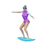 Maxbell 1/64 Miniature Surfing Figure Collectibles Layout Props Painted Beach Surfer Style D