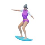 Maxbell 1/64 Miniature Surfing Figure Collectibles Layout Props Painted Beach Surfer Style D