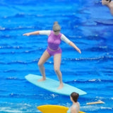 Maxbell 1/64 Miniature Surfing Figure Collectibles Layout Props Painted Beach Surfer Style D