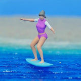 Maxbell 1/64 Miniature Surfing Figure Collectibles Layout Props Painted Beach Surfer Style D