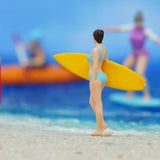Maxbell 1/64 Miniature Surfing Figure Collectibles Layout Props Painted Beach Surfer Style E