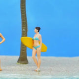 Maxbell 1/64 Miniature Surfing Figure Collectibles Layout Props Painted Beach Surfer Style E