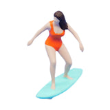 Maxbell 1/64 Miniature Surfing Figure Collectibles Layout Props Painted Beach Surfer Style F