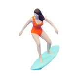 Maxbell 1/64 Miniature Surfing Figure Collectibles Layout Props Painted Beach Surfer Style F