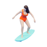 Maxbell 1/64 Miniature Surfing Figure Collectibles Layout Props Painted Beach Surfer Style F