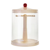 Maxbell Clear Dolls Display Case Elegant Rotating for Mini Action Figures Small Toys white