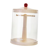 Maxbell Clear Dolls Display Case Elegant Rotating for Mini Action Figures Small Toys white