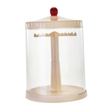 Maxbell Clear Dolls Display Case Elegant Rotating for Mini Action Figures Small Toys white