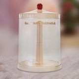 Maxbell Clear Dolls Display Case Elegant Rotating for Mini Action Figures Small Toys white