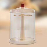 Maxbell Clear Dolls Display Case Elegant Rotating for Mini Action Figures Small Toys white