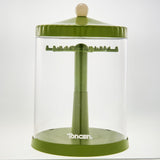 Maxbell Clear Dolls Display Case Elegant Rotating for Mini Action Figures Small Toys green