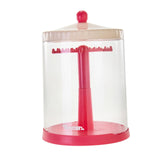 Maxbell Clear Dolls Display Case Elegant Rotating for Mini Action Figures Small Toys pink