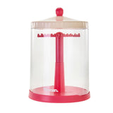 Maxbell Clear Dolls Display Case Elegant Rotating for Mini Action Figures Small Toys pink