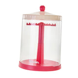 Maxbell Clear Dolls Display Case Elegant Rotating for Mini Action Figures Small Toys pink