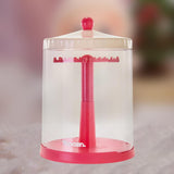 Maxbell Clear Dolls Display Case Elegant Rotating for Mini Action Figures Small Toys pink