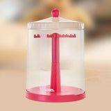 Maxbell Clear Dolls Display Case Elegant Rotating for Mini Action Figures Small Toys pink