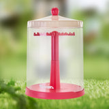 Maxbell Clear Dolls Display Case Elegant Rotating for Mini Action Figures Small Toys pink