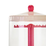 Maxbell Clear Dolls Display Case Elegant Rotating for Mini Action Figures Small Toys pink