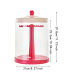 Maxbell Clear Dolls Display Case Elegant Rotating for Mini Action Figures Small Toys pink